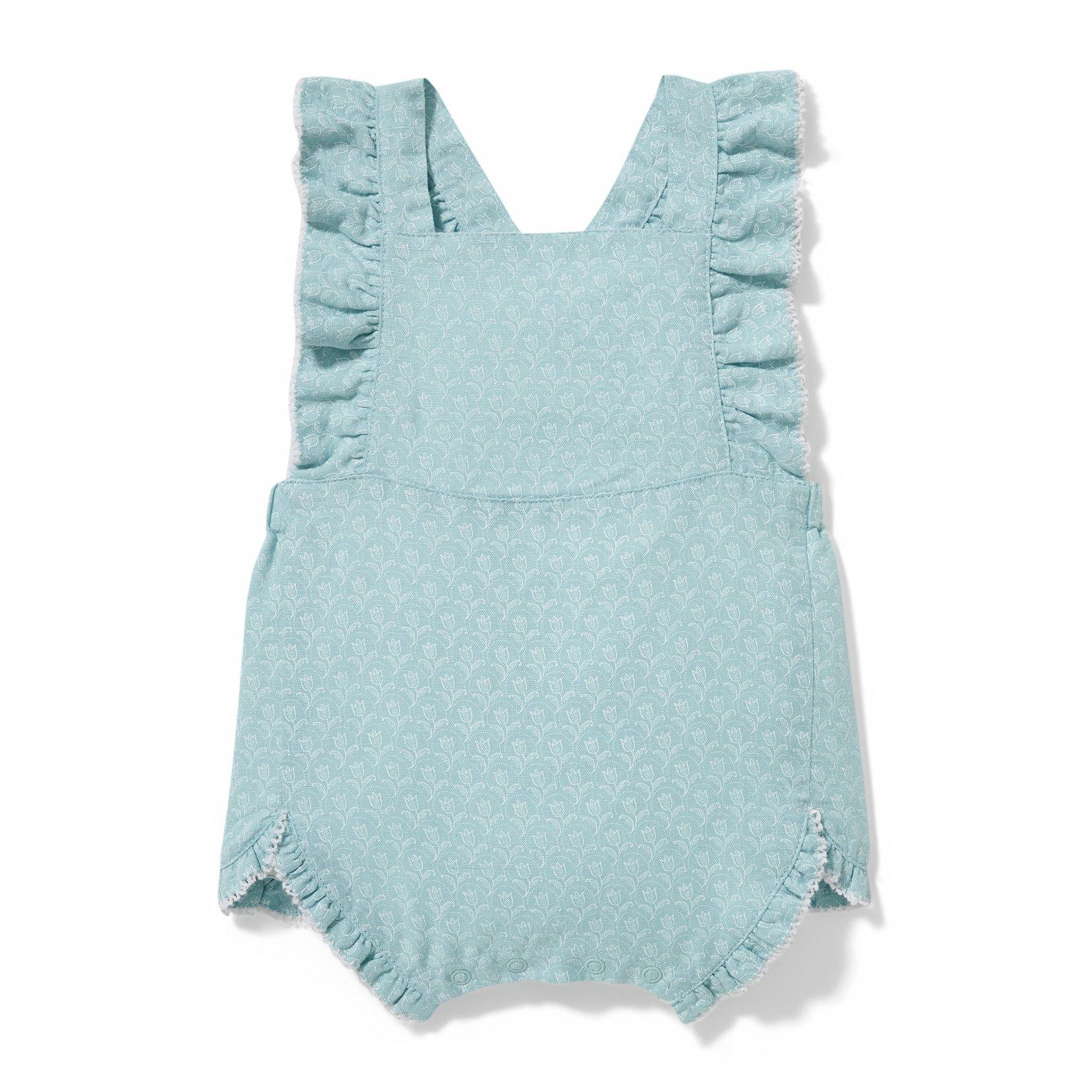 Baby Linen Ruffled Romper image number 0