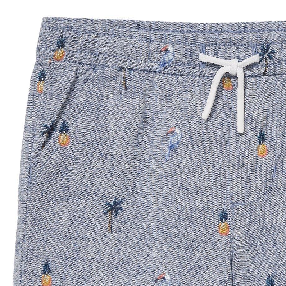 Tropical Print Chambray Pull On Short image number 1
