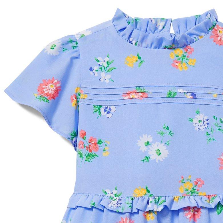 Ruffle Trim Floral Print Dress image number 3