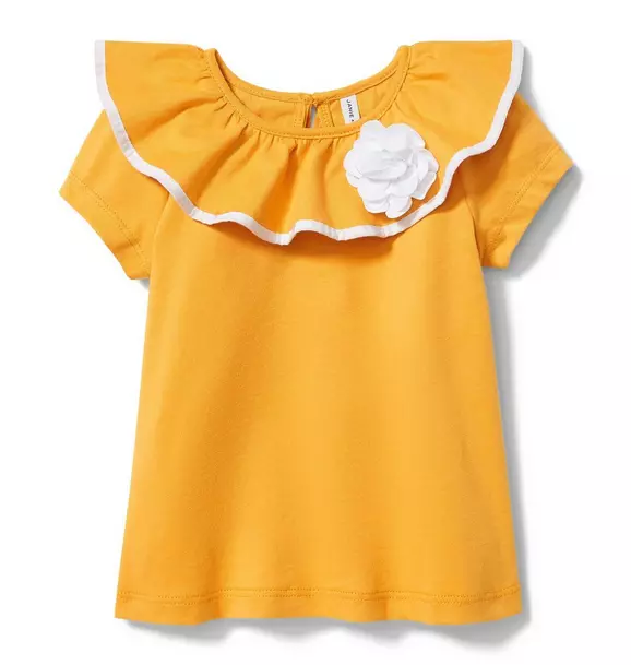 Ruffle Collar Rosette Top image number 0