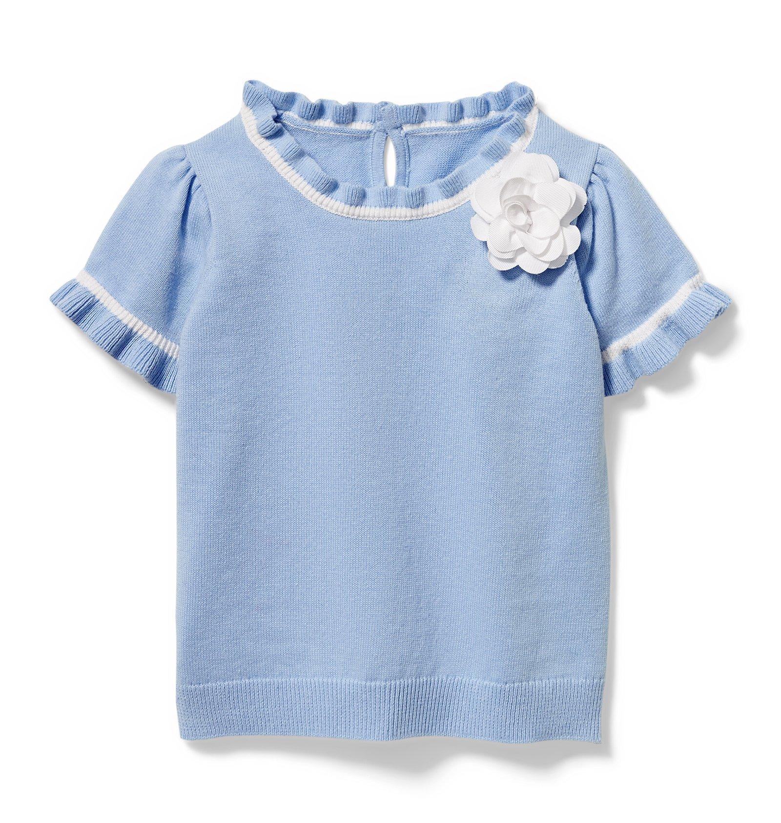 Ruffle Trim Rosette Sweater image number 0