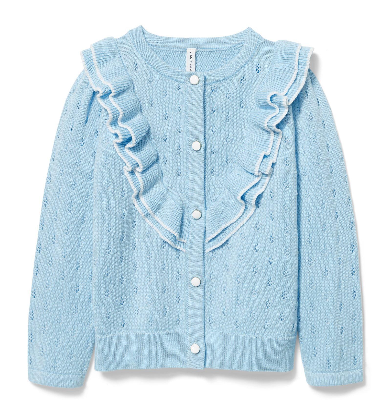 Pointelle Ruffle Cardigan image number 0