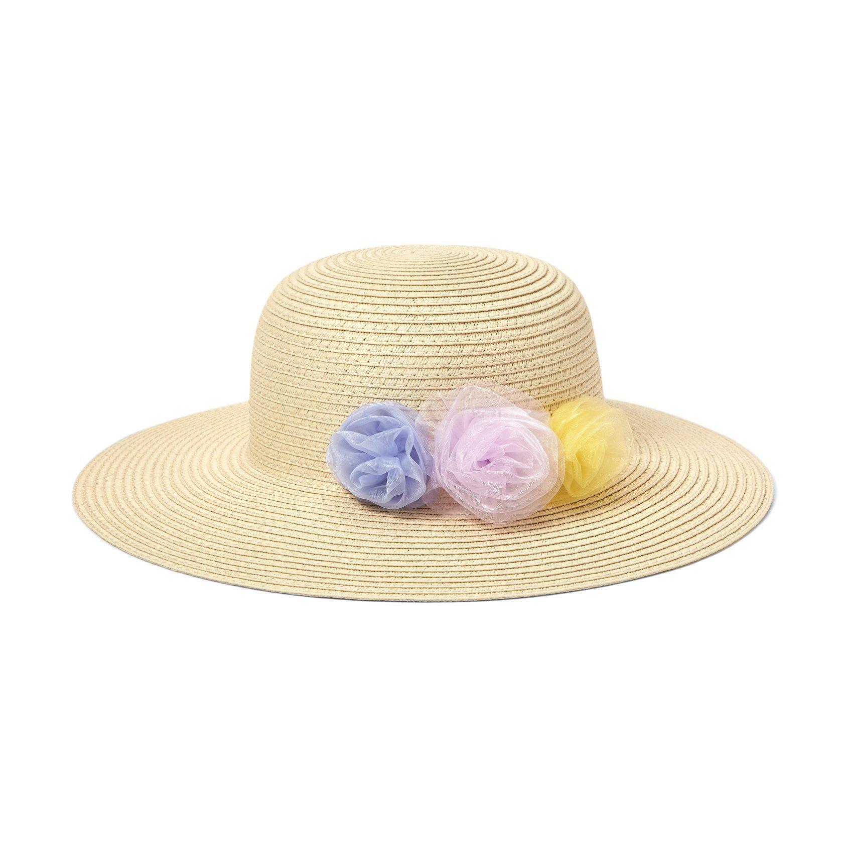 Girl Straw Triple Flower Straw Hat by Janie and Jack