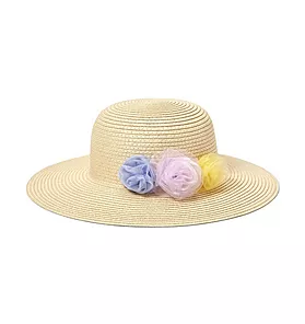 Triple Flower Straw Hat