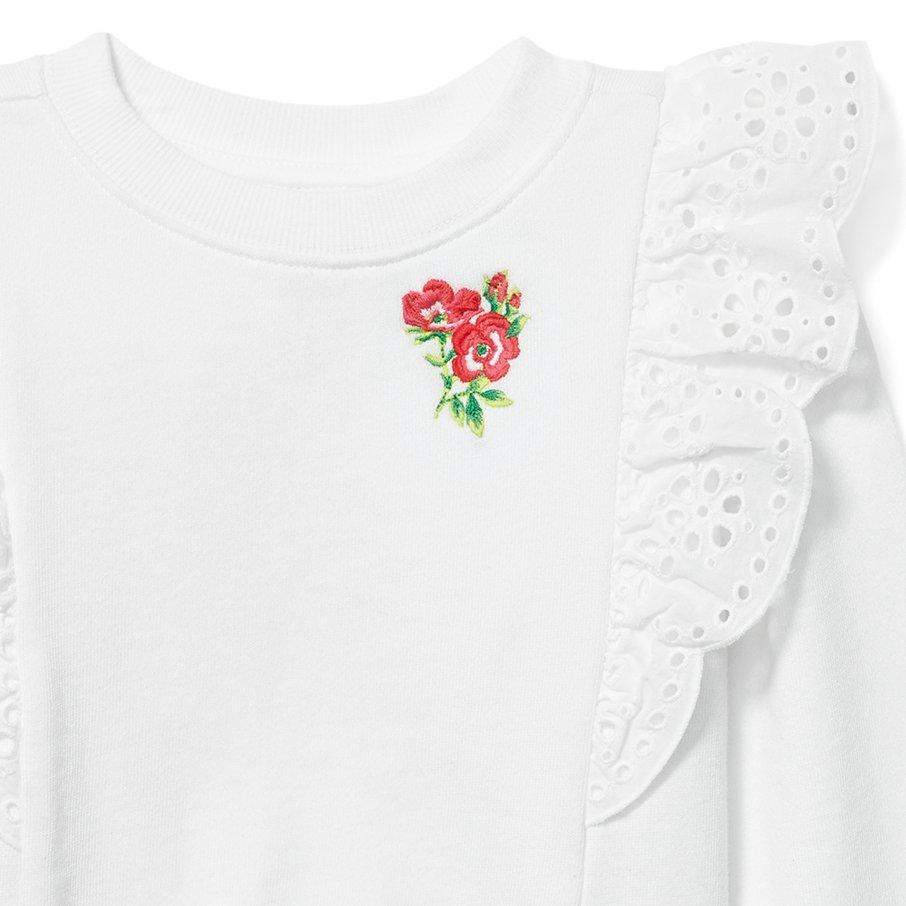 Eyelet Trim Embroidered Sweatshirt image number 2