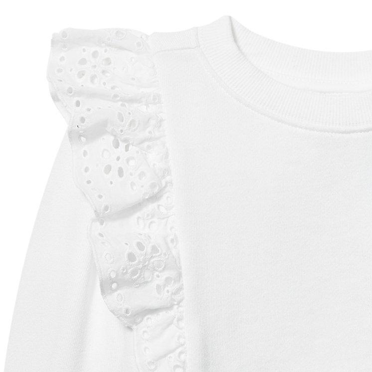 Eyelet Trim Embroidered Sweatshirt image number 3