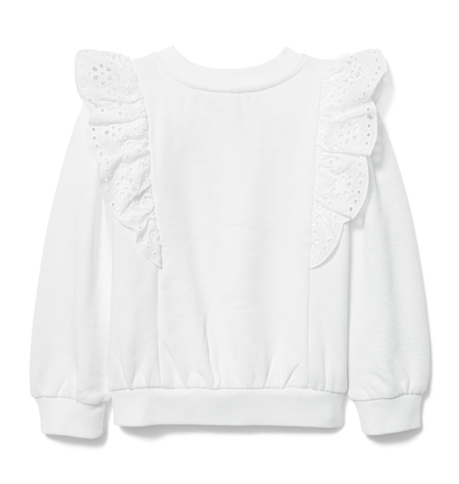 Eyelet Trim Embroidered Sweatshirt image number 1