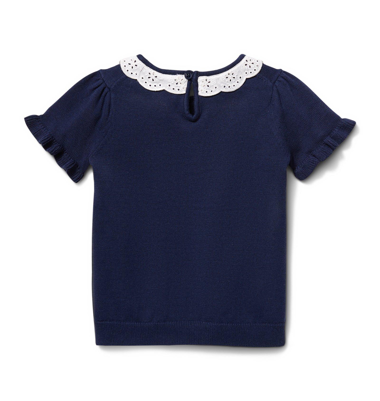 Eyelet Collar Short Sleeve Sweater image number 1