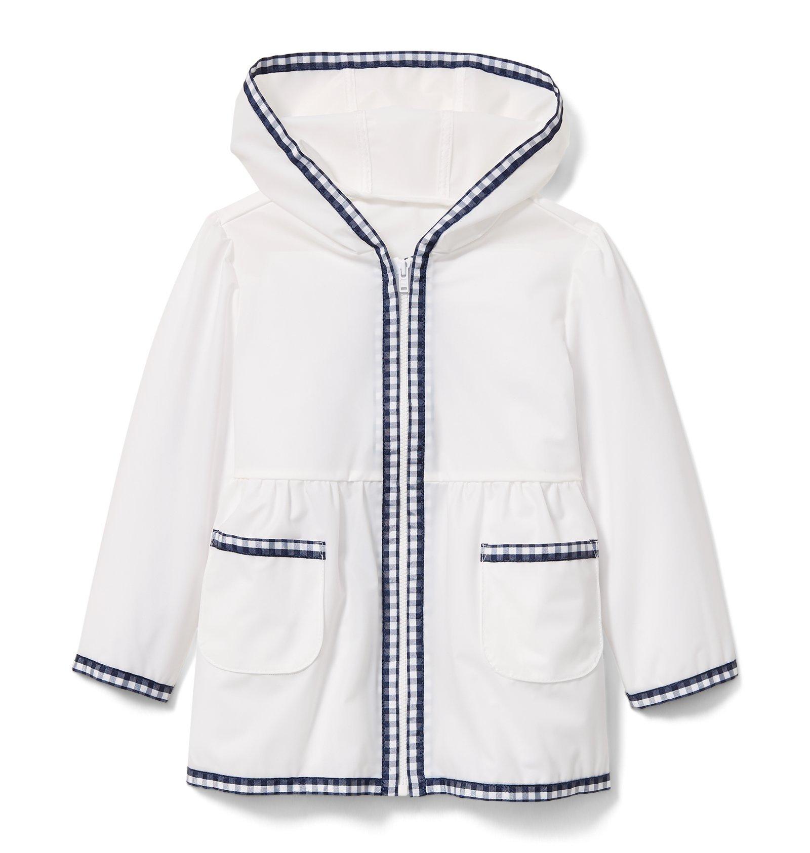 Girls white raincoat on sale