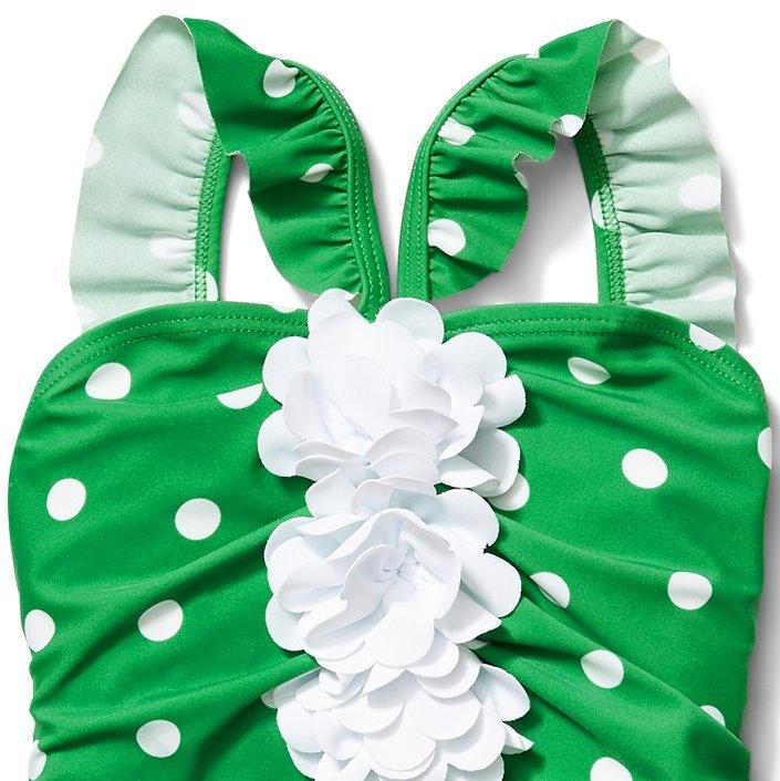 Dot Triple Rosette Swimsuit image number 2