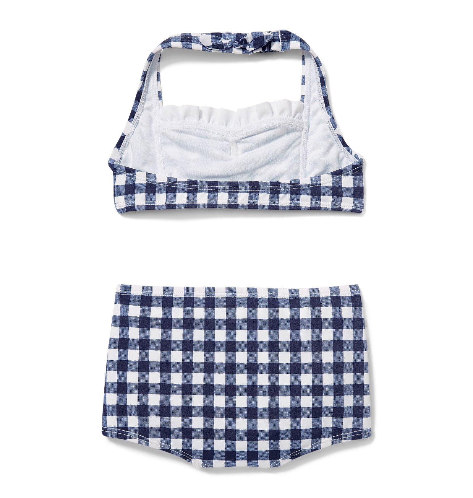 Gingham Ruffle Trim 2-Piece Swimsuit image number 1