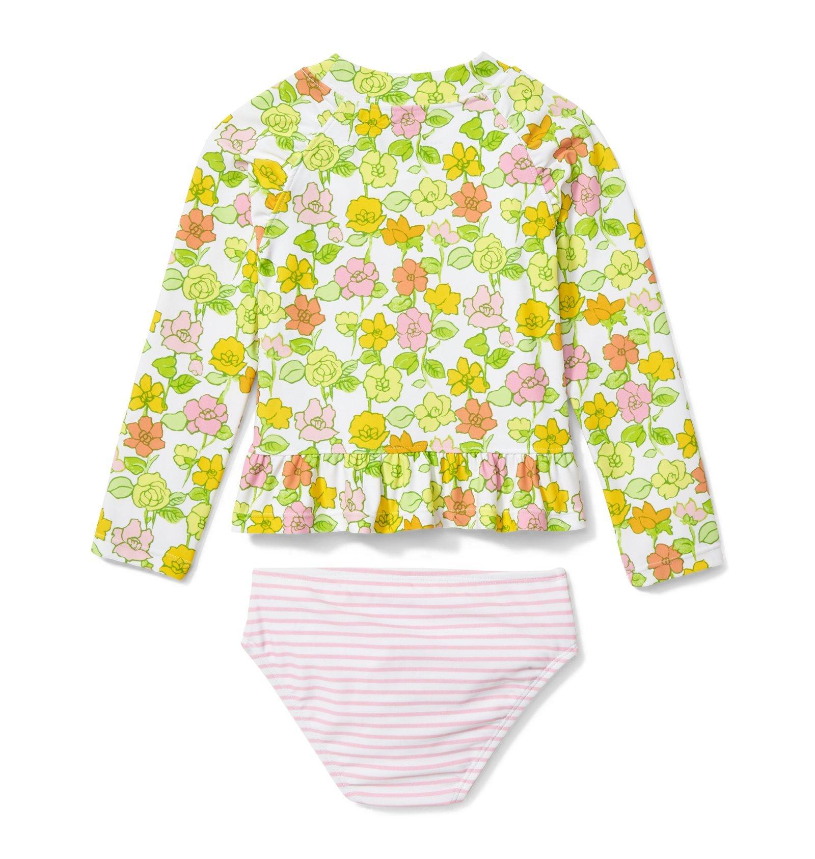 Floral Striped Rash Guard Set image number 1