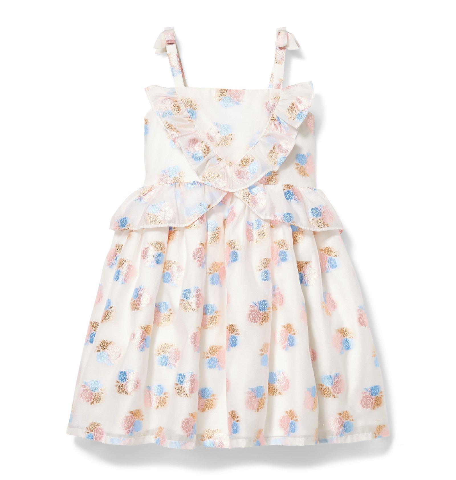 Embroidered Floral Jacquard Dress image number 0
