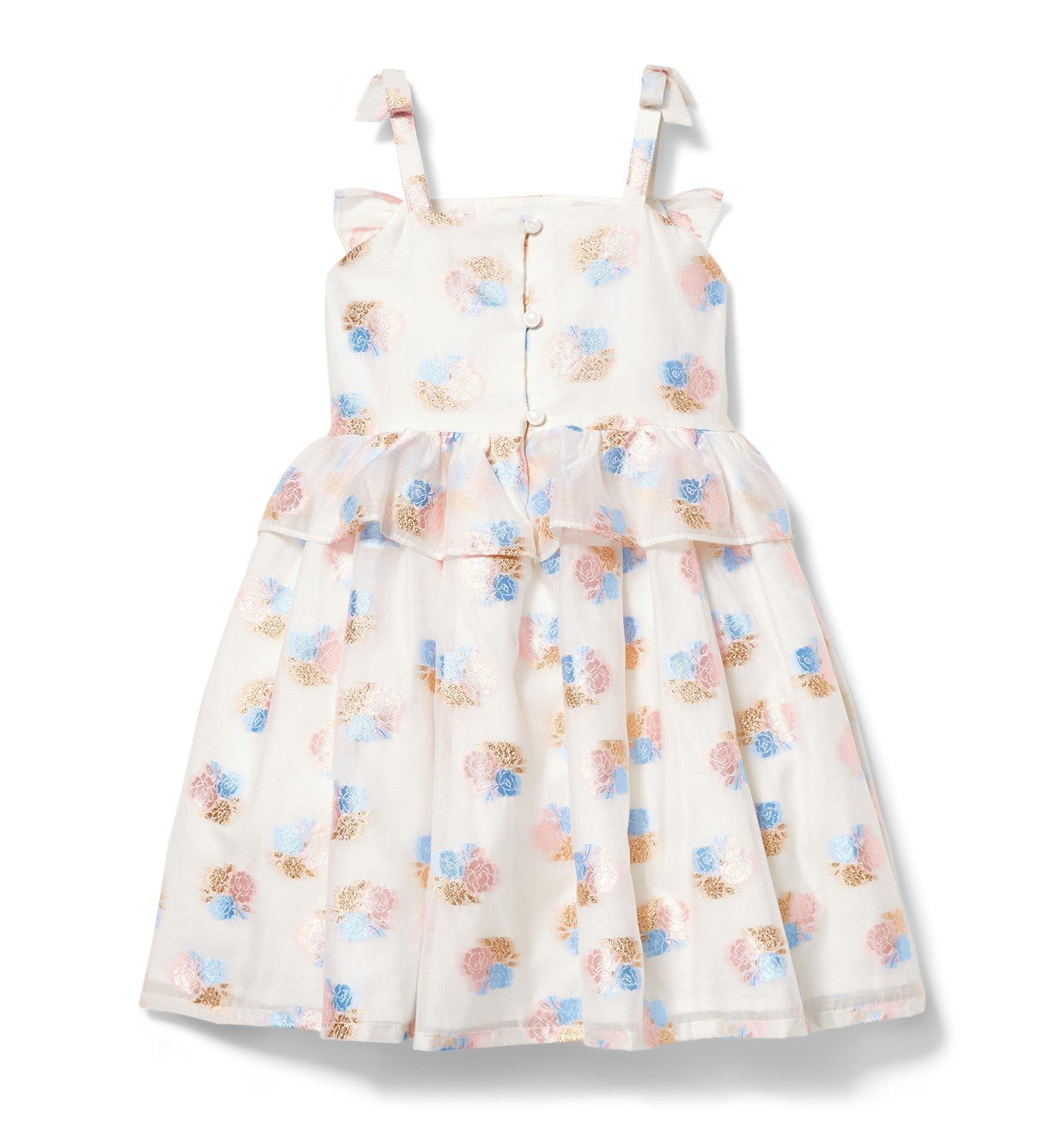 Embroidered Floral Jacquard Dress image number 1