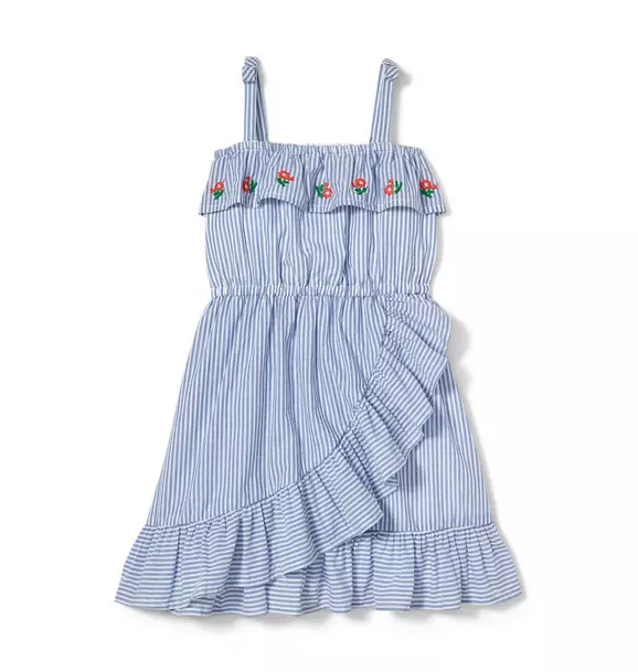 Striped Embroidered Poppy Dress image number 0