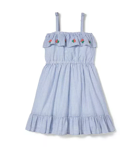 Striped Embroidered Poppy Dress image number 1