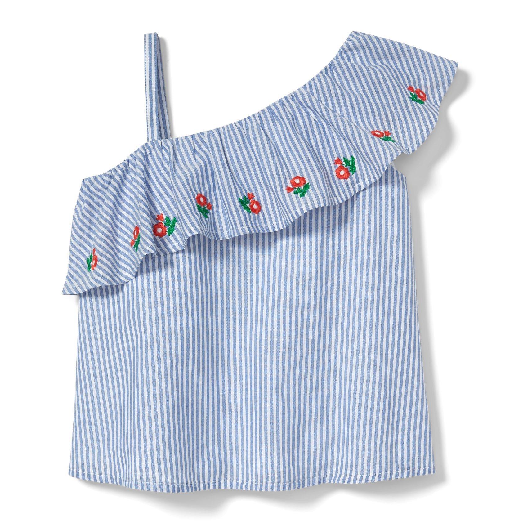 Striped Embroidered Poppy Top image number 0