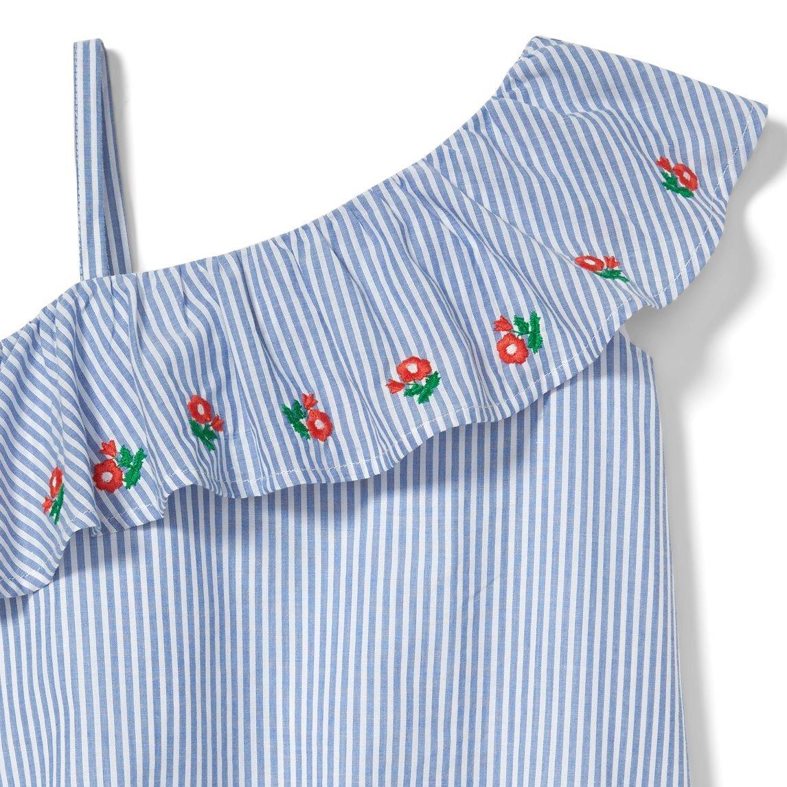 Striped Embroidered Poppy Top image number 2