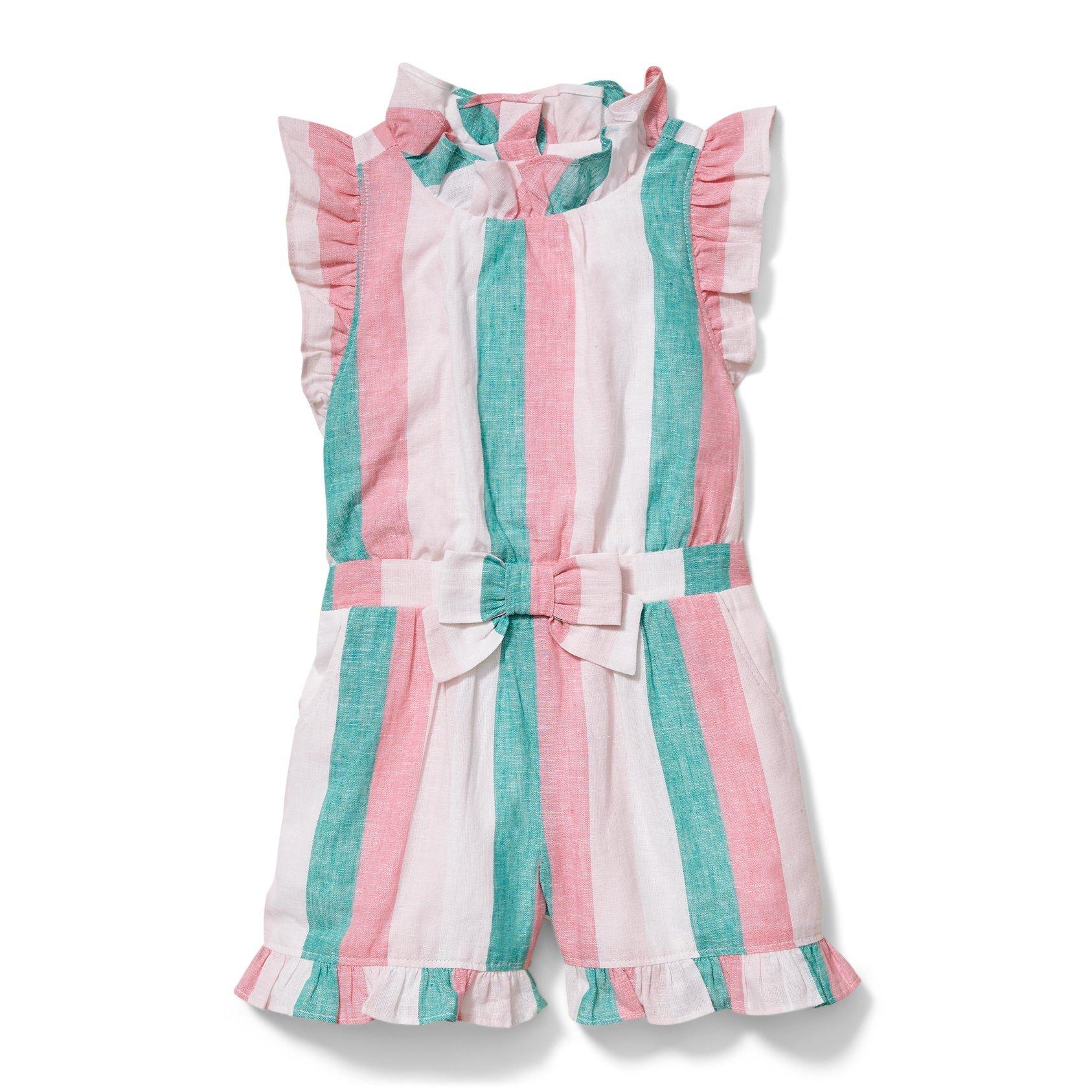 Striped Linen Romper image number 0