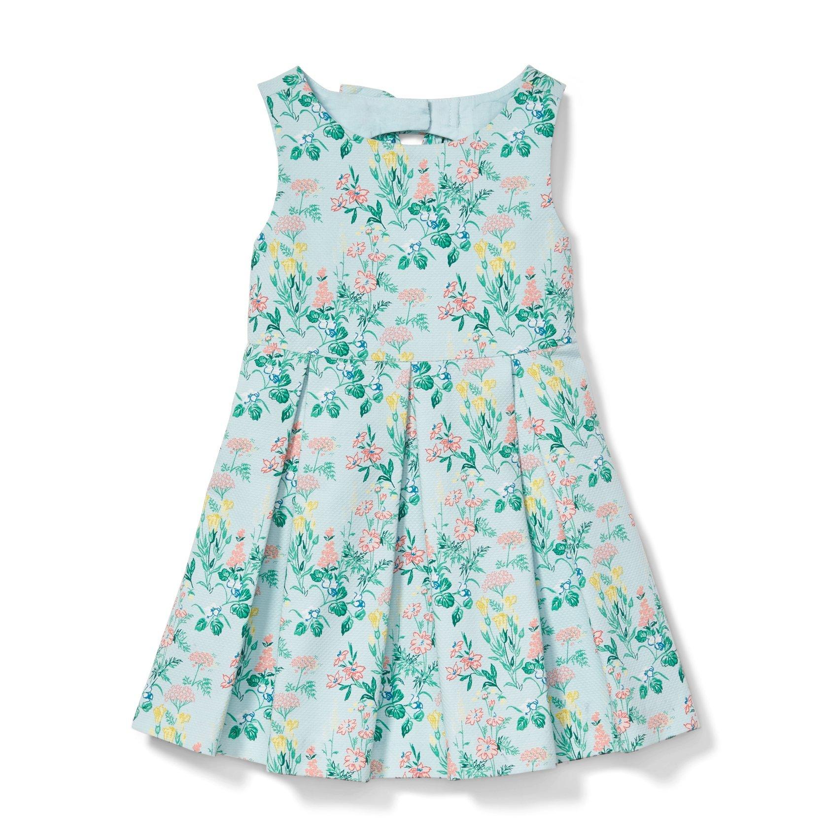 Girl Soft Wave Floral Print Floral Pique Pleated Dress by Janie and Jack