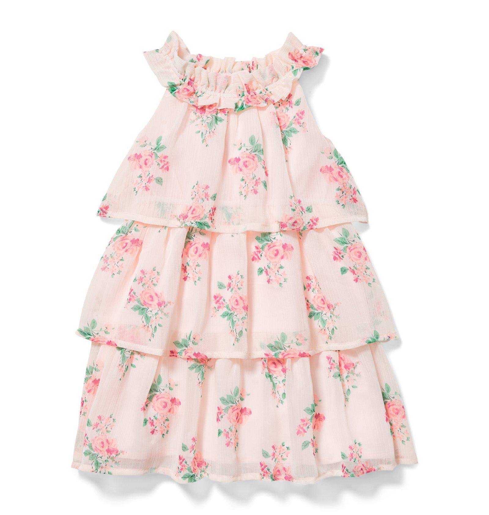 Floral Tiered Chiffon Dress