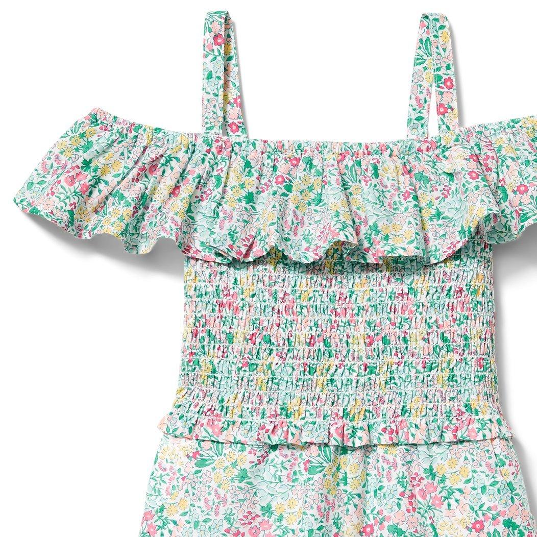 Mini Floral Smocked Romper image number 2