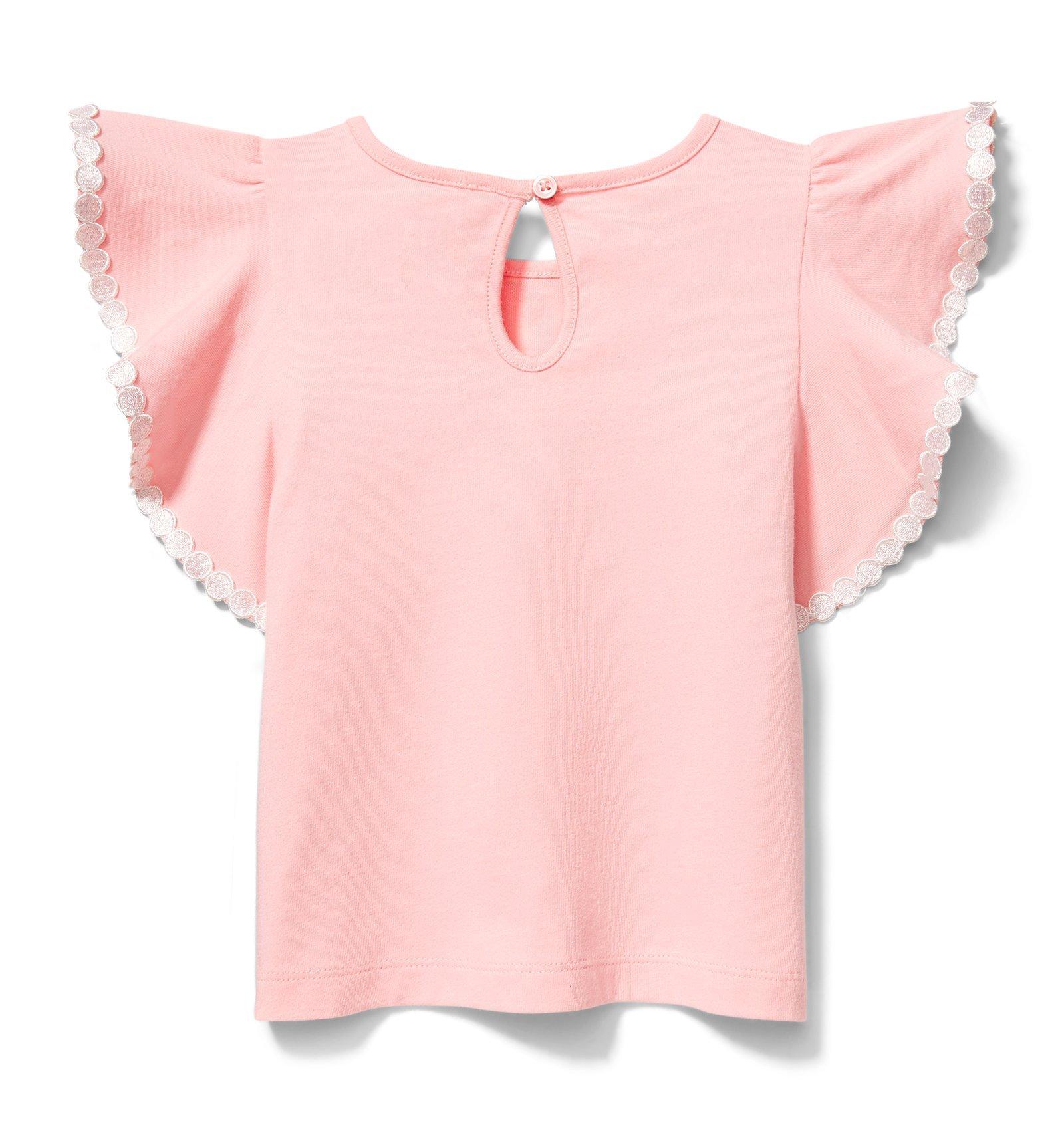 Dot Trim Ruffle Sleeve Top image number 1