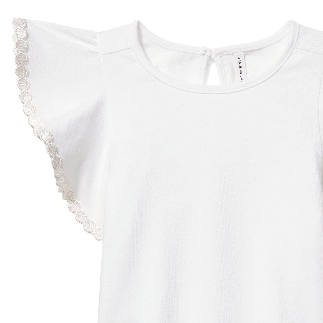Dot Trim Ruffle Sleeve Top image number 2