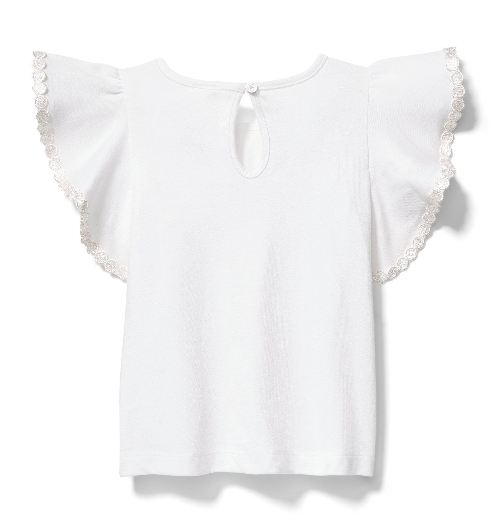 Dot Trim Ruffle Sleeve Top image number 1