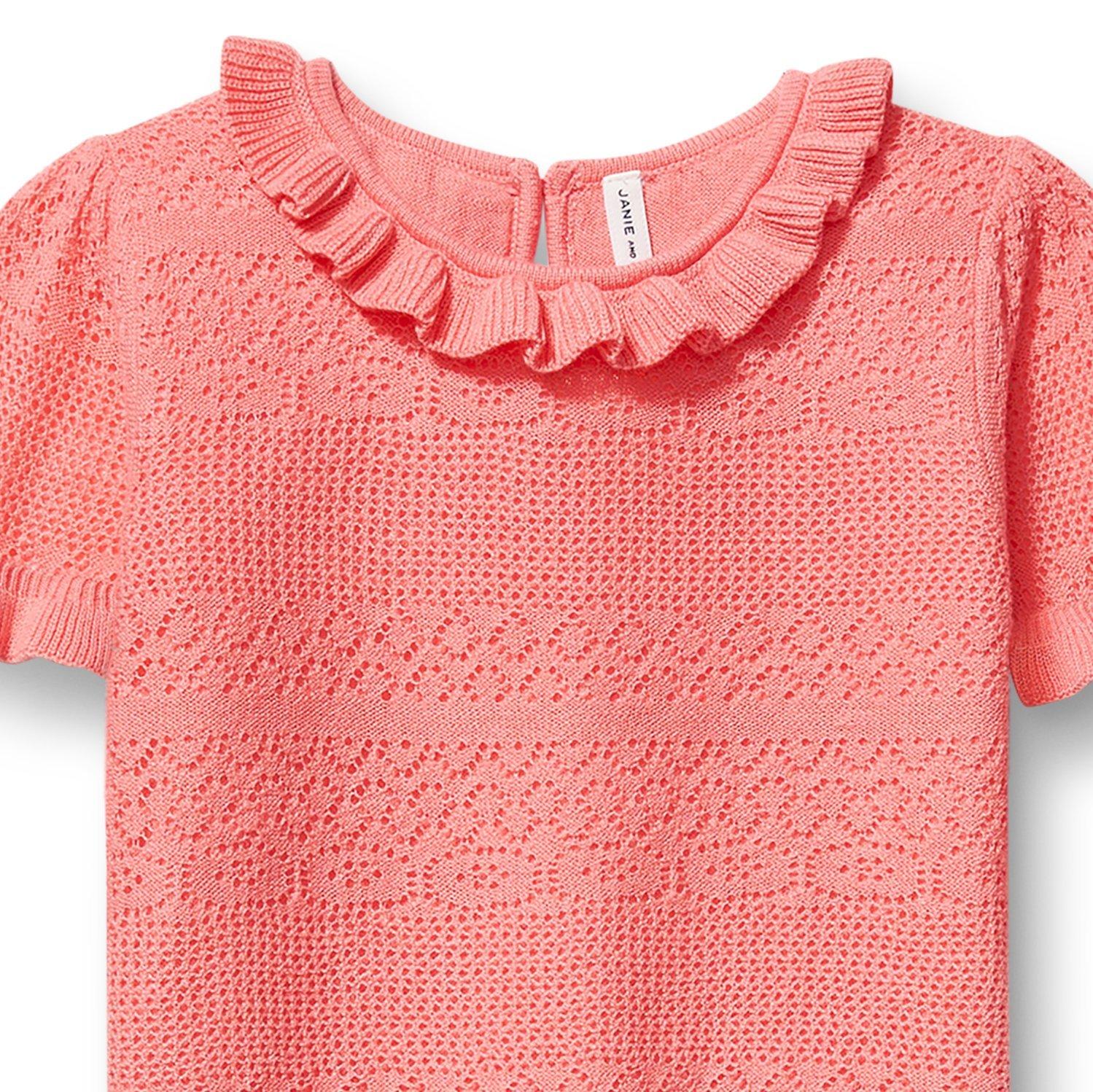 Pointelle Ruffle Neck Sweater image number 2