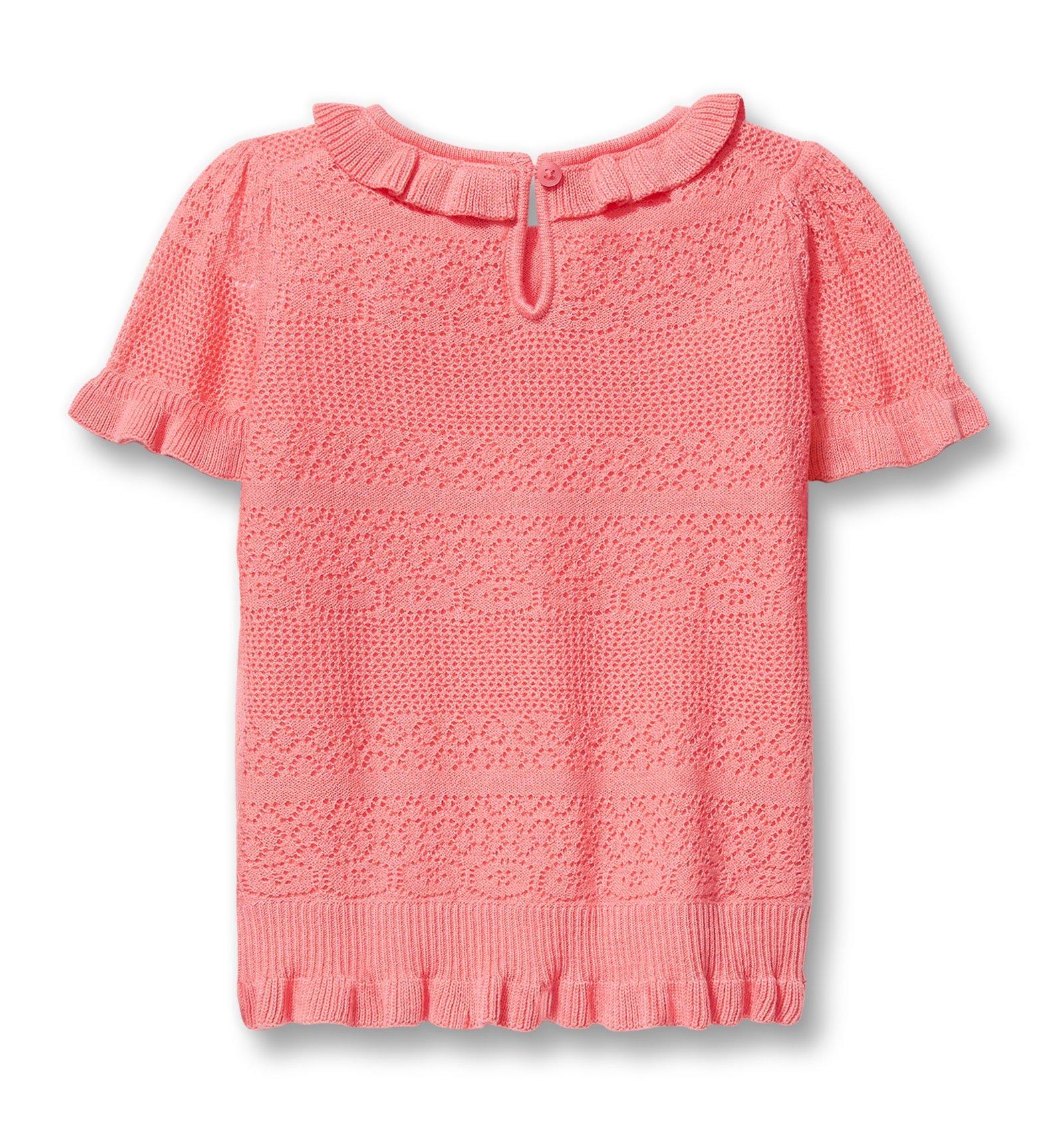 Pointelle Ruffle Neck Sweater image number 1