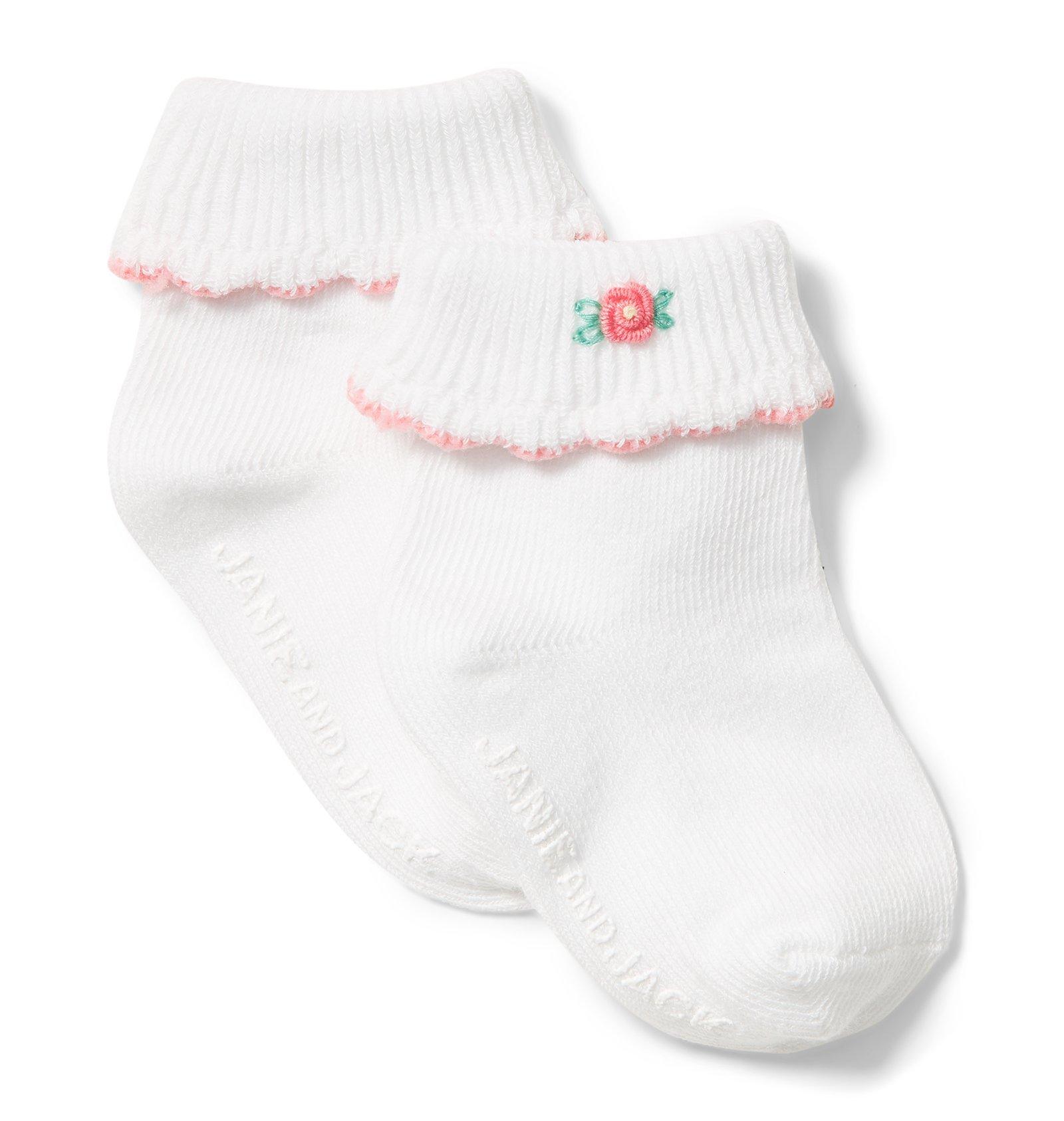 Floral Fold Over Sock image number 0