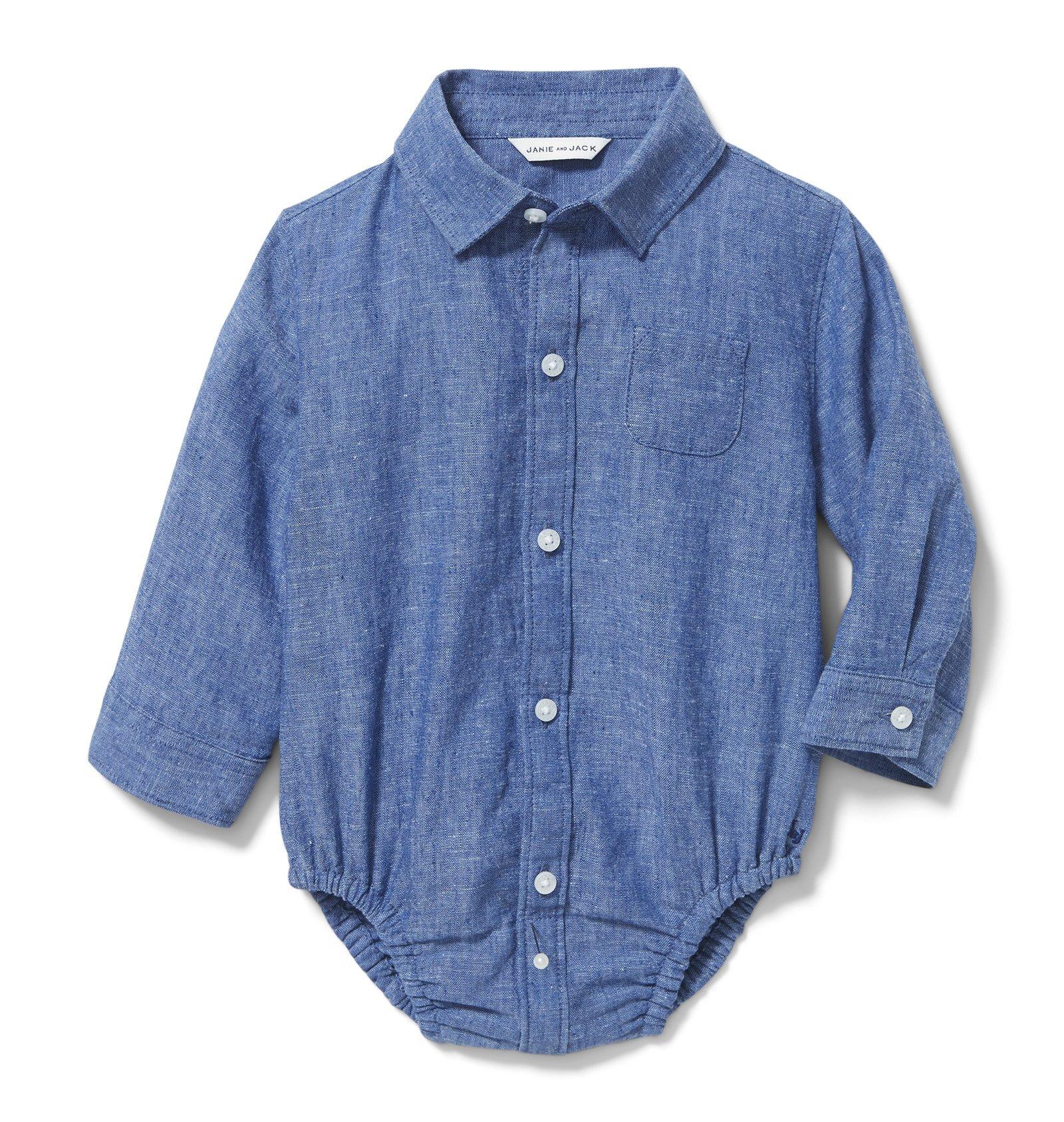 Linen Chambray Bodysuit image number 0