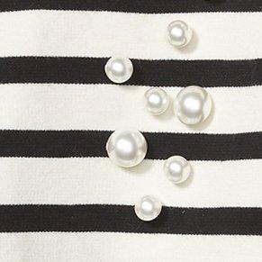 Juno Valentine Striped Faux Pearl Top  image number 2