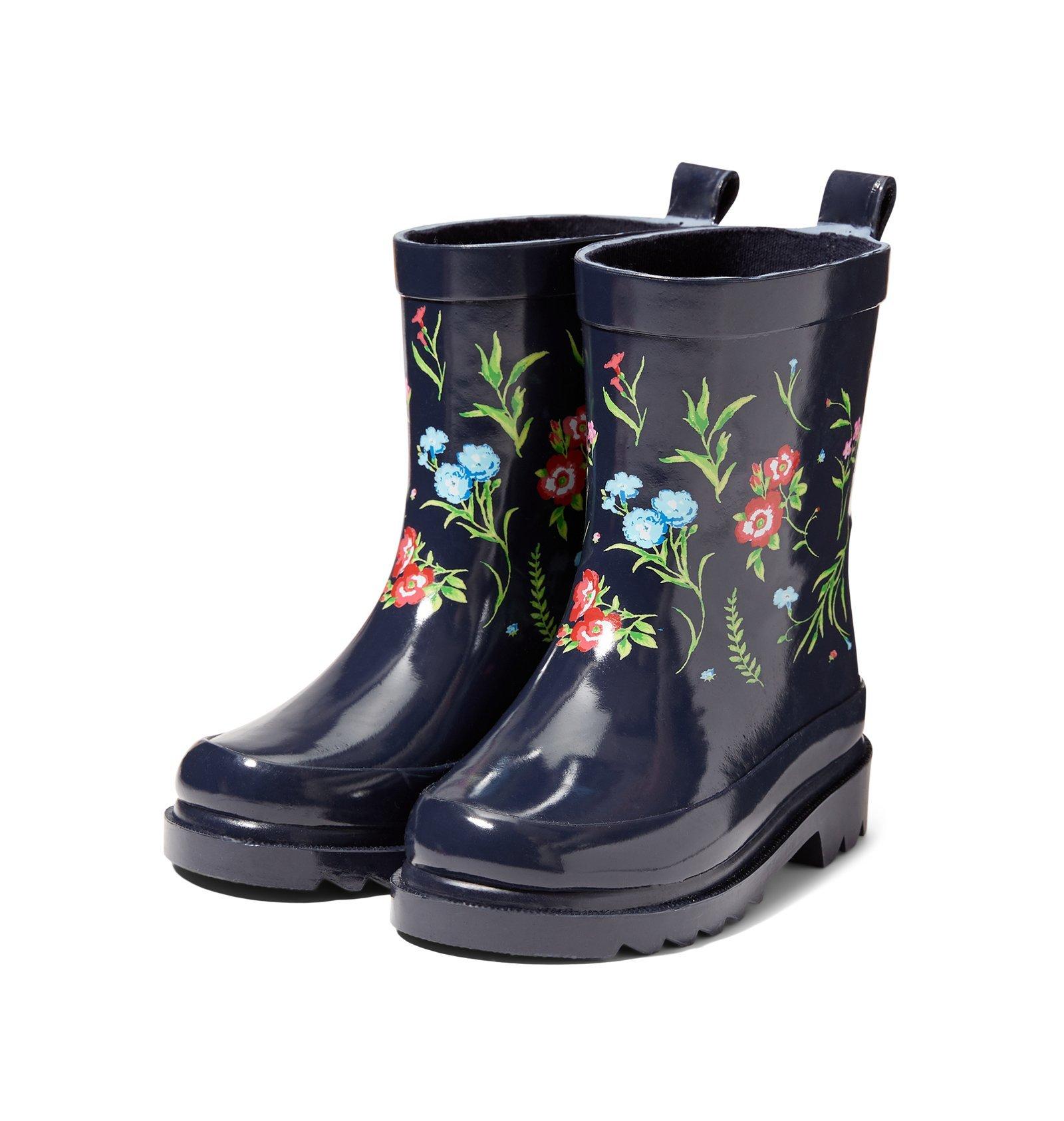 floral rain boots