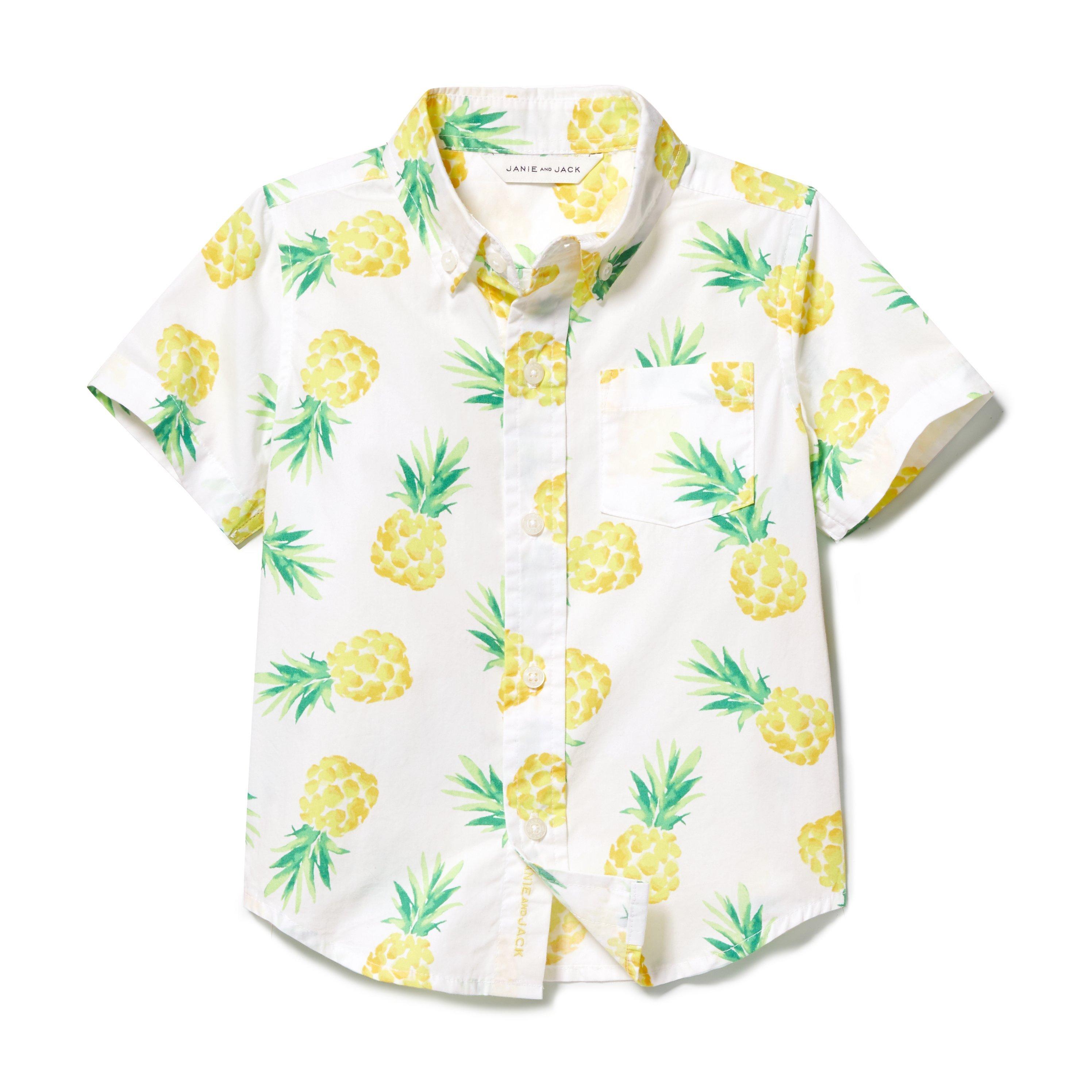 sibling matches for summer, pineapple button up