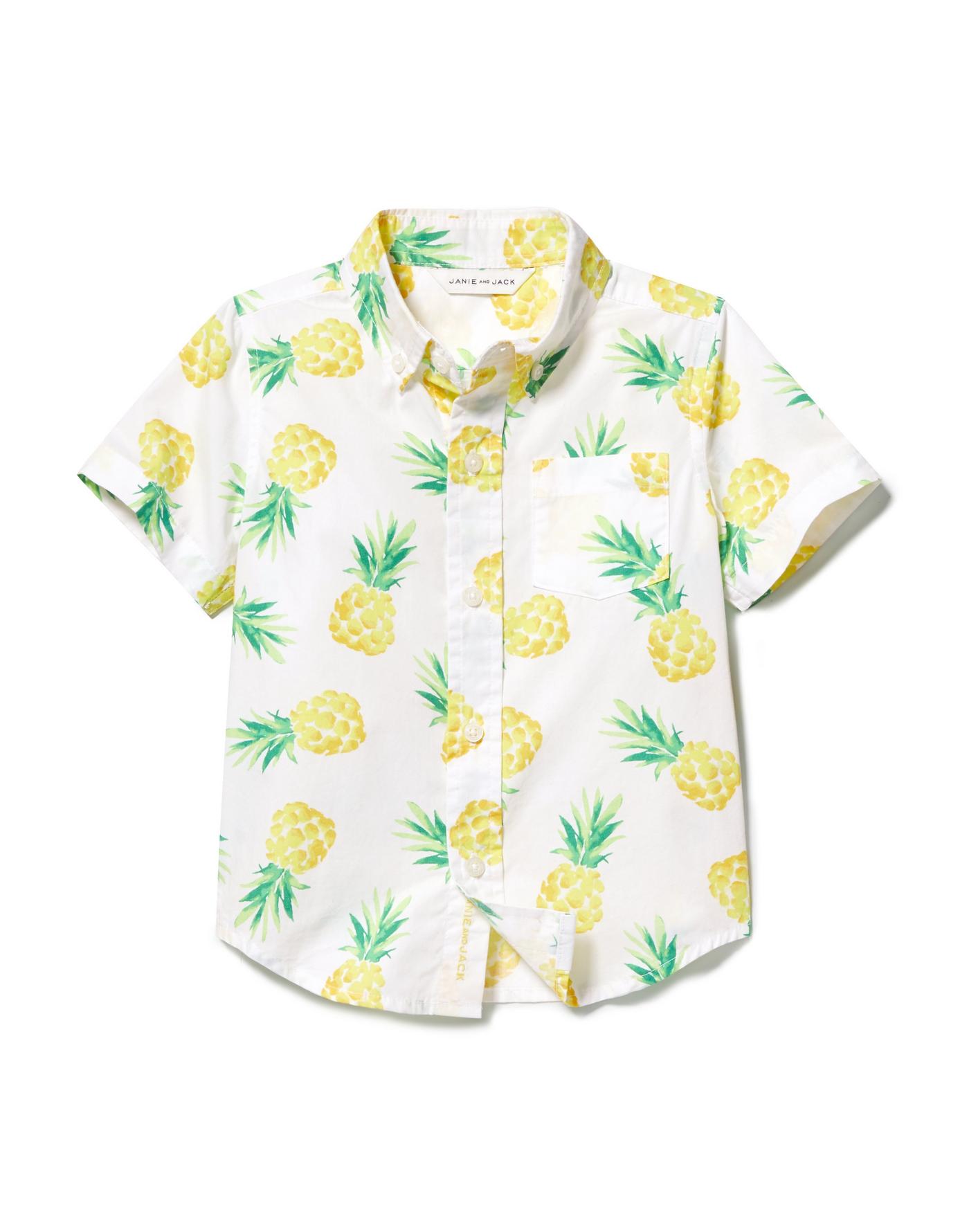 sibling matches for summer, pineapple button up