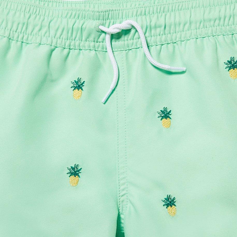 Embroidered Pineapple Swim Trunk image number 1