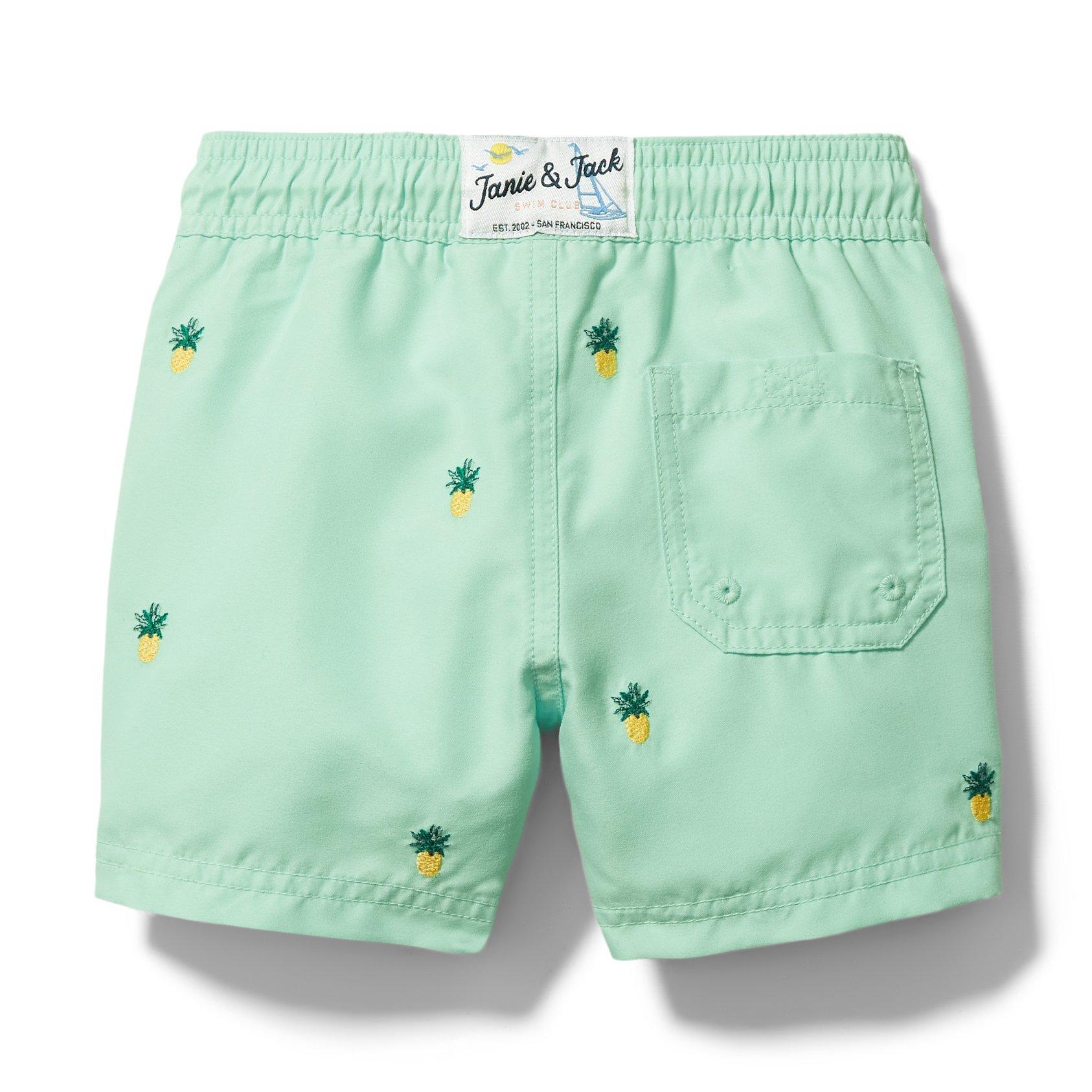 Embroidered Pineapple Swim Trunk image number 2