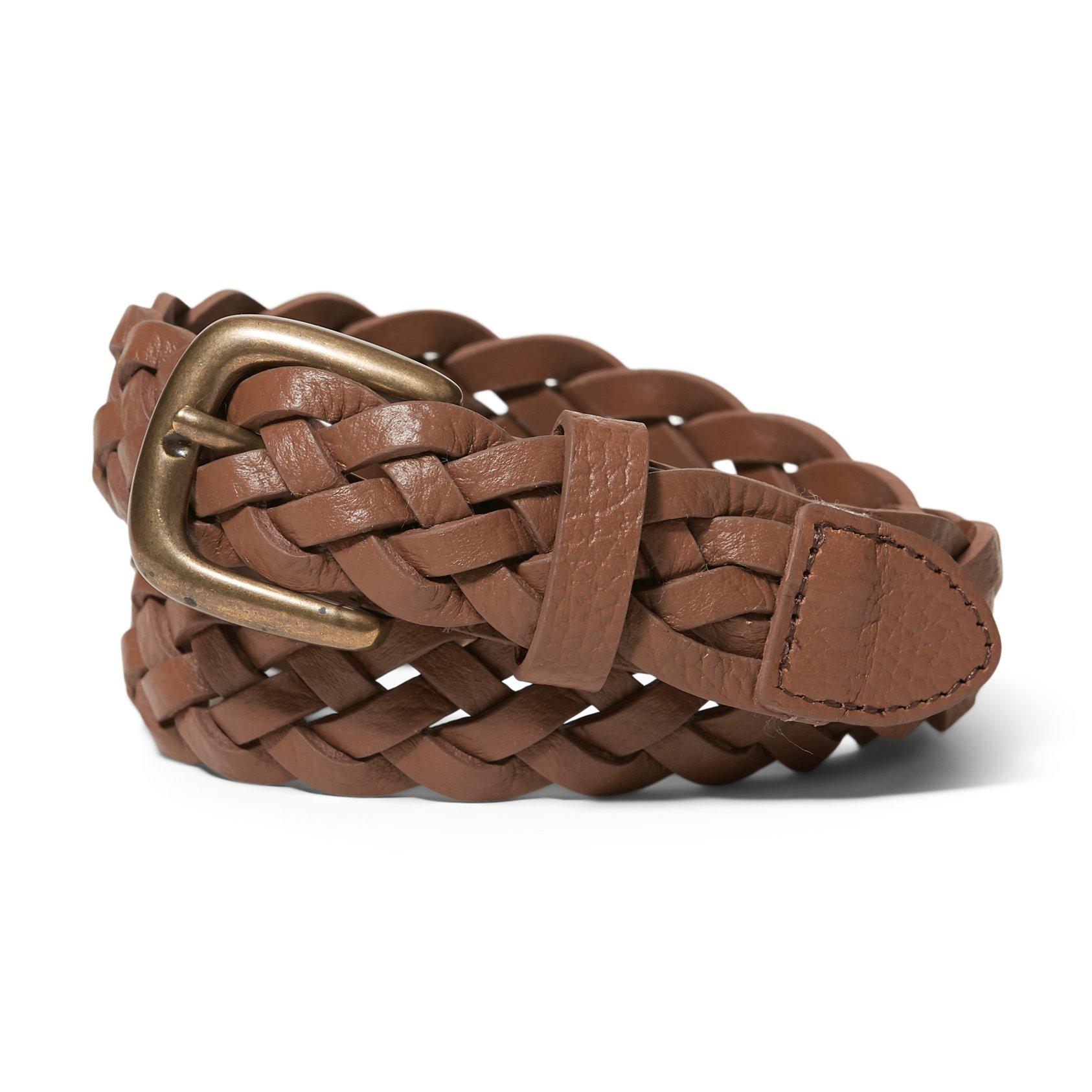 Leather Braided Belt - Brown