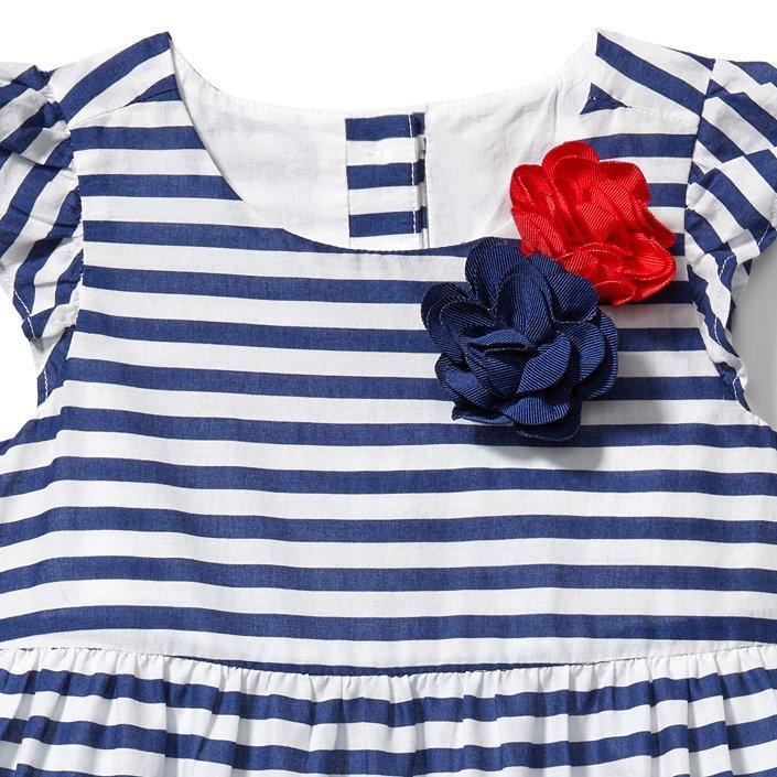 Rosette Striped Dress image number 1