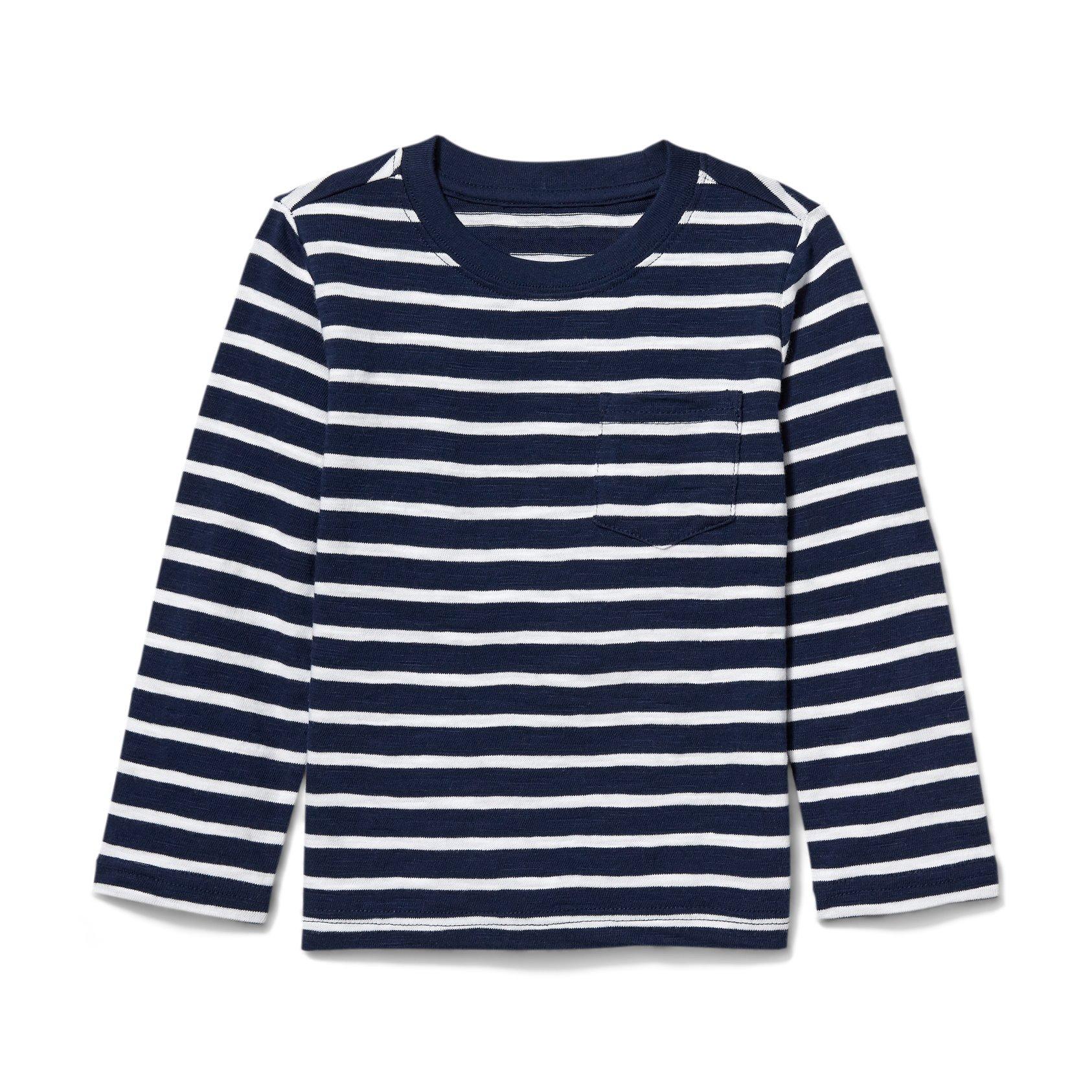Long Sleeve Striped Slub Pocket Tee image number 0