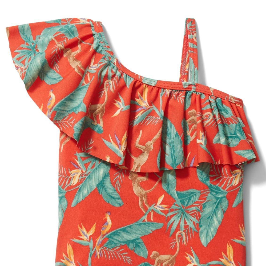 Tropical Ruffle Swimsuit image number 1