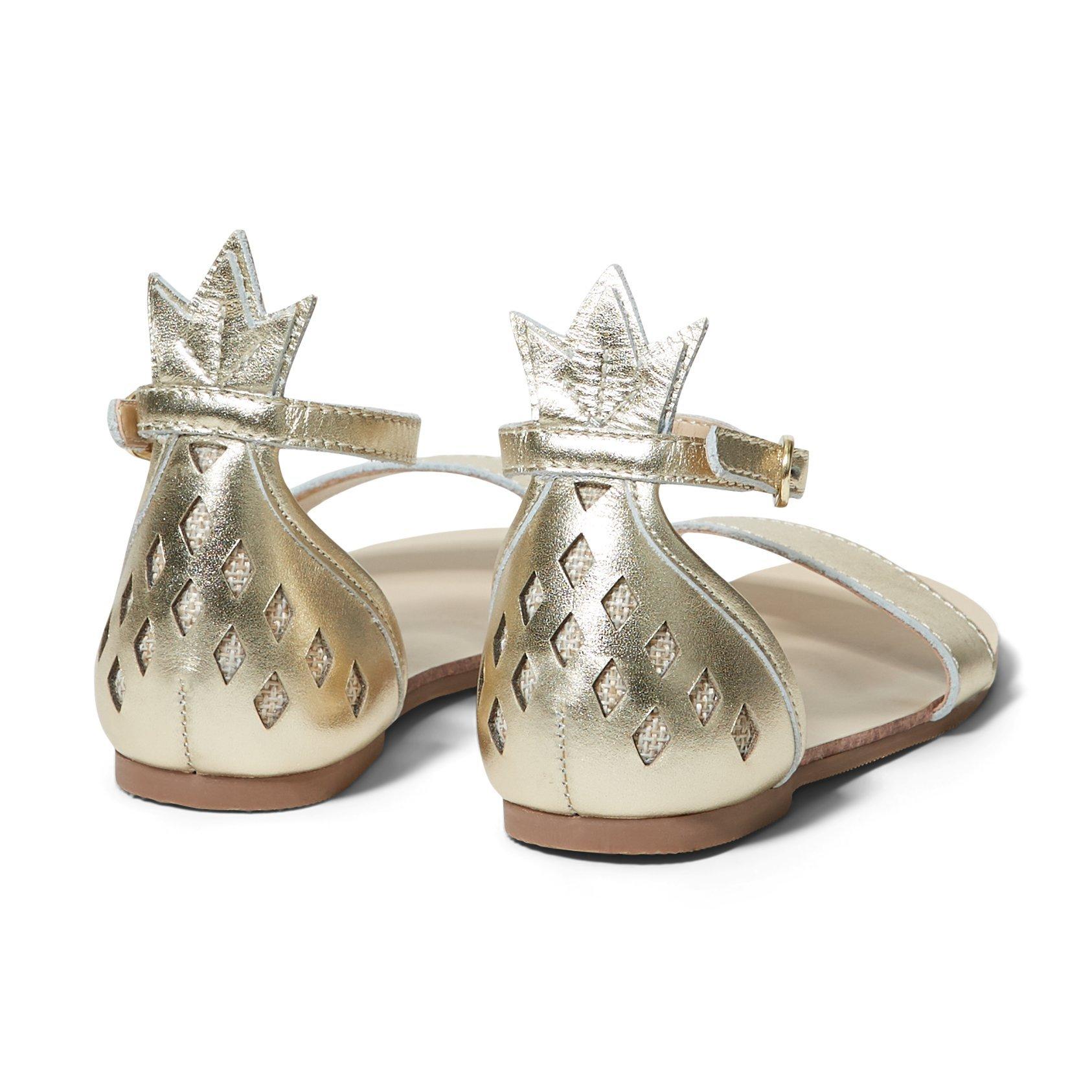 Pineapple Cutwork Metallic Sandal image number 2