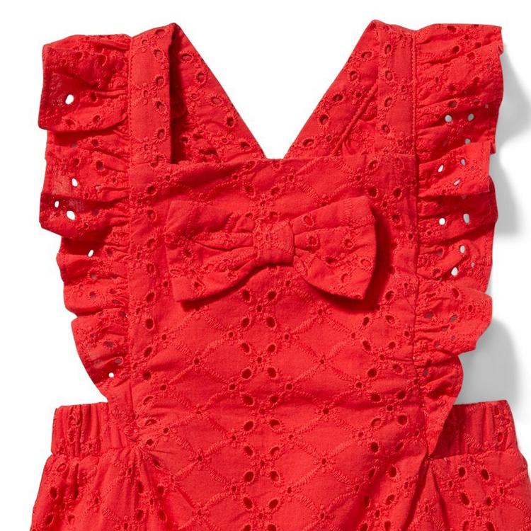 Newborn Tomato Red Baby Eyelet Romper by Janie and Jack
