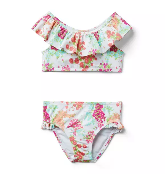 Floral Ruffle 2-Piece Swimsuit image number 0