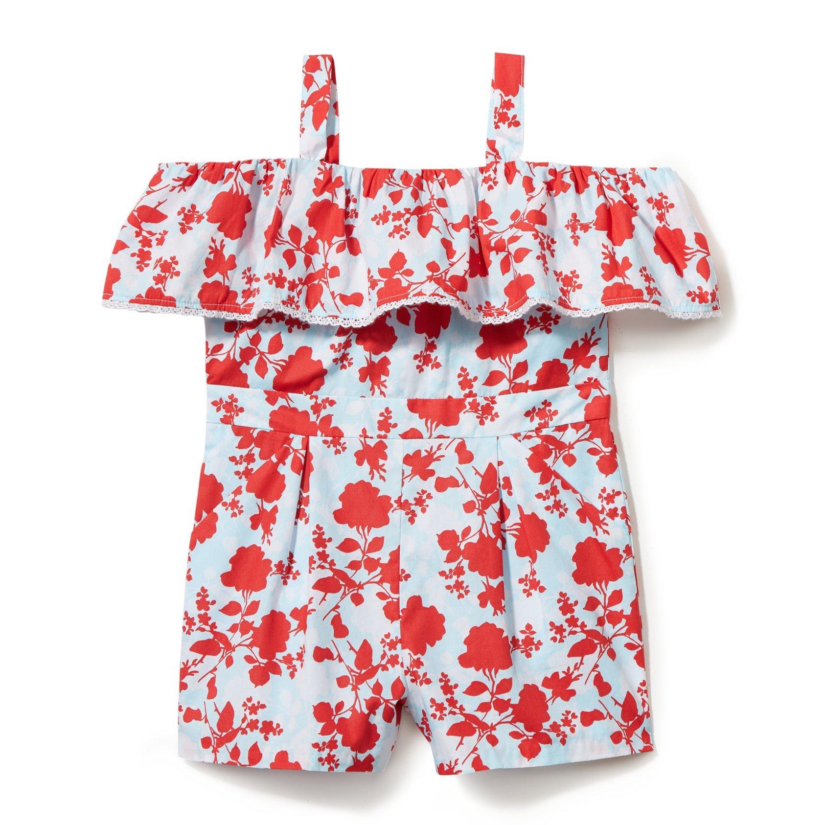 Floral Cold Shoulder Romper image number 0