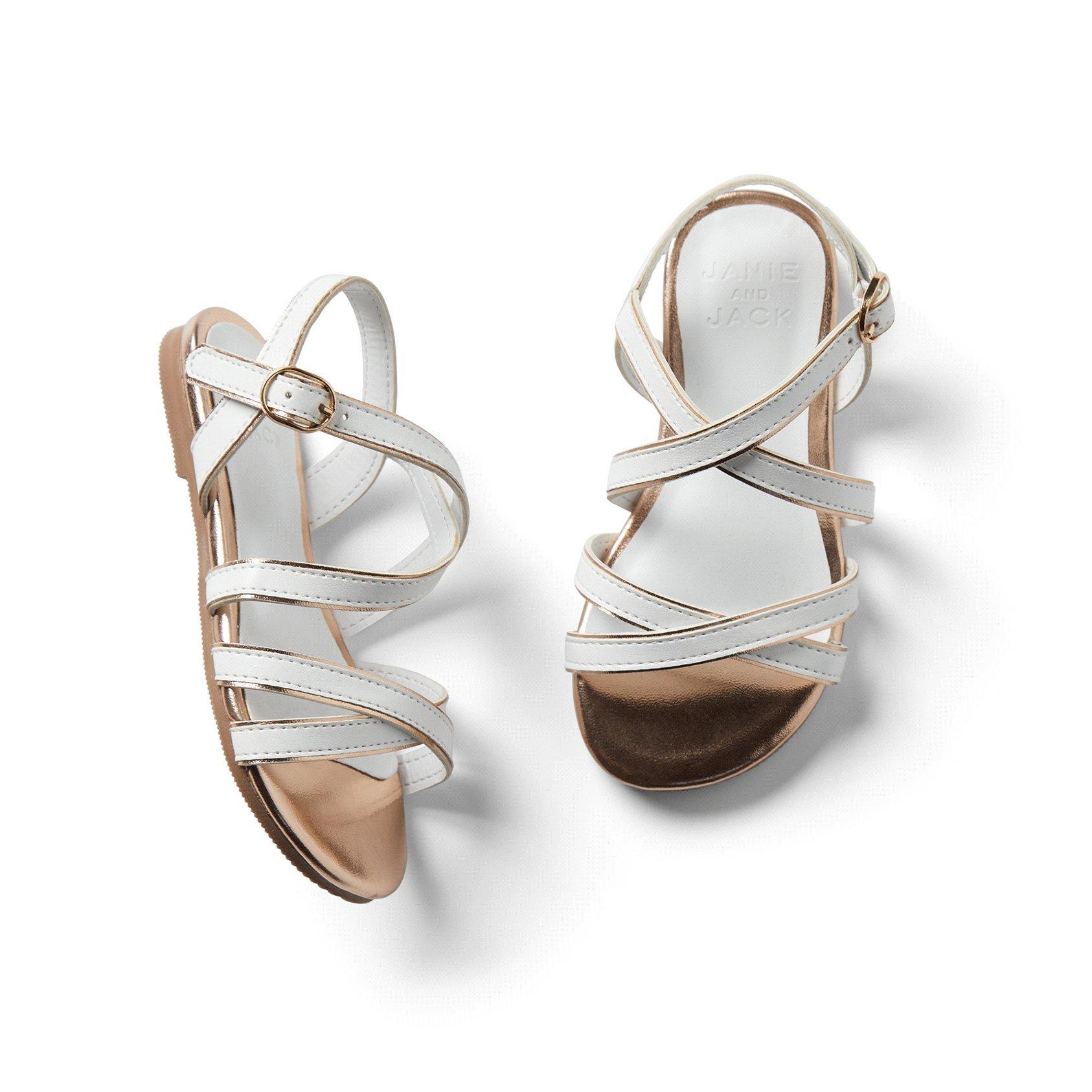 Metallic Trim Strap Sandal  image number 0