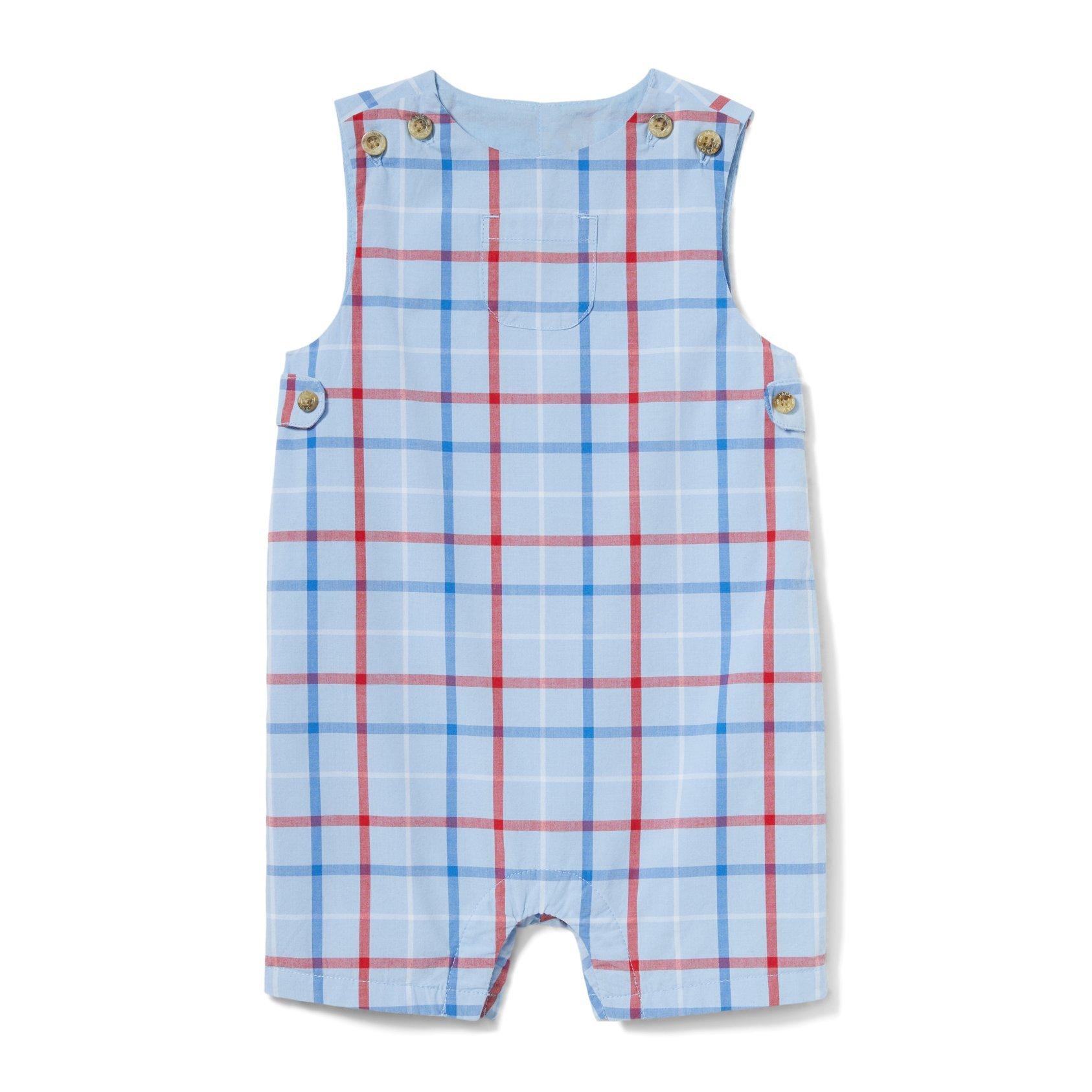 Baby Plaid Poplin Shortall image number 0