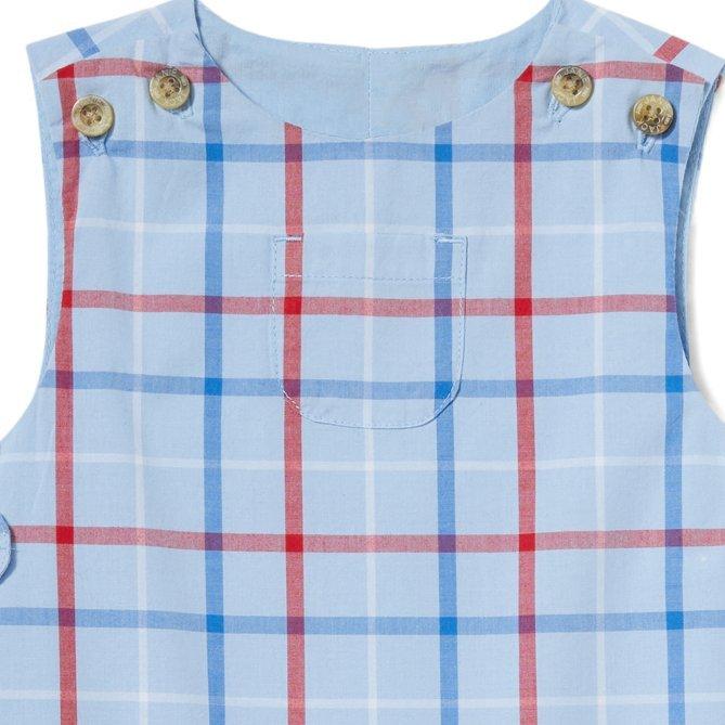 Baby Plaid Poplin Shortall image number 1